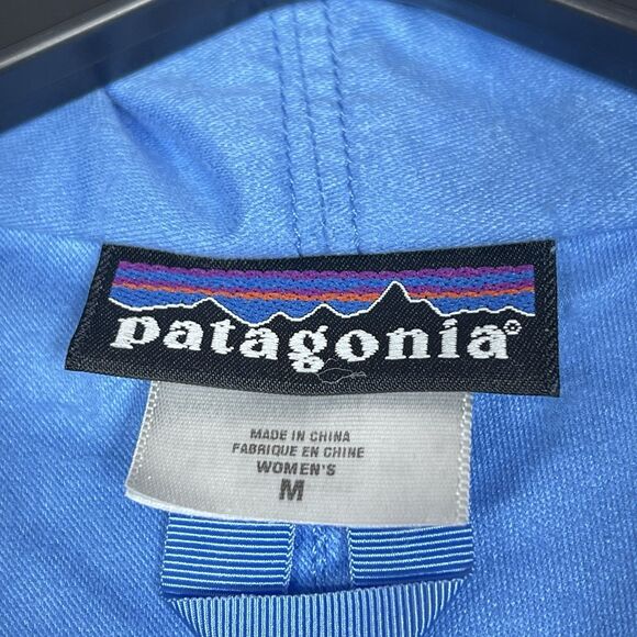 Patagonia Integral Jacket Women Medium Blue Lightweight Packable Travel Full Zip - Picture 9 of 13